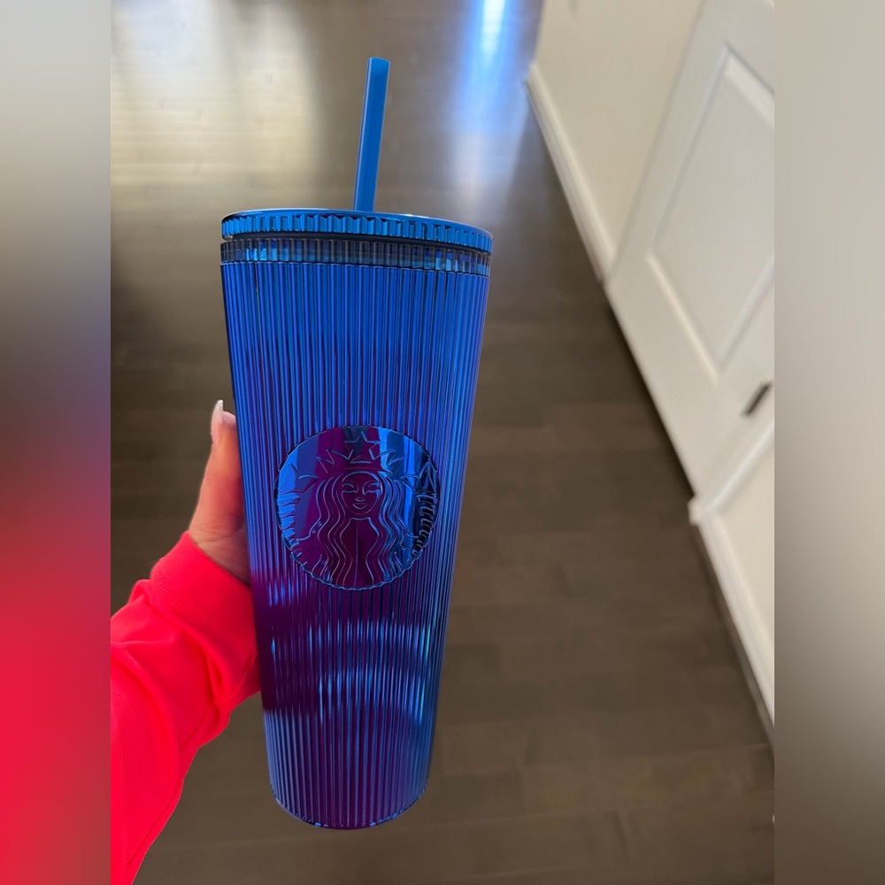 Starbucks Radiant Blue Tumbler with Lid and Straw